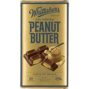 Whittaker’s Peanut Butter Chocolate Block – Case of 12 × 250 g